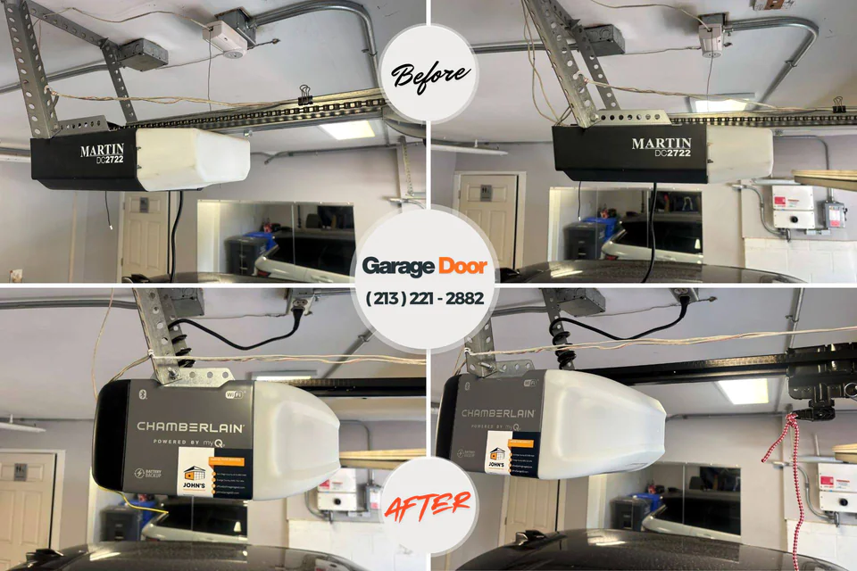 Before and after: garage door repair West Union, IA